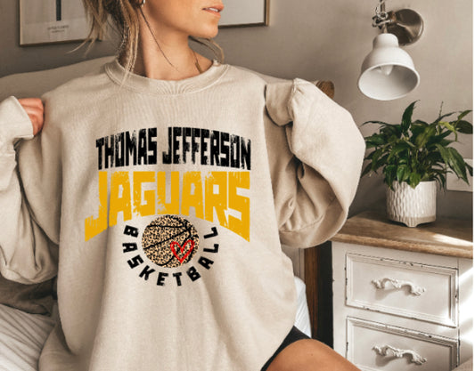 Leopard Ball Crewneck- Please send us message to let us know your school district for shirt.