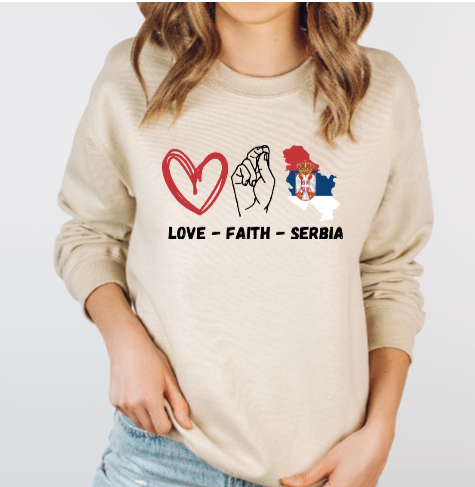Love, Faith, Serbia - Crewneck