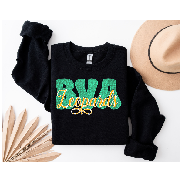 Chantilly Lace - BVA Green Letters Crewneck