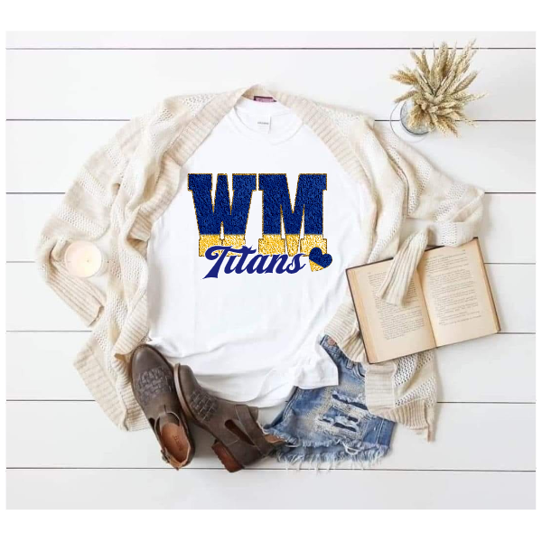 Printed School Spirit Varsity Letters - West Mifflin TShirt