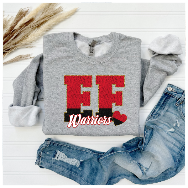 Printed School Spirit Varsity Letters - EF Crewneck