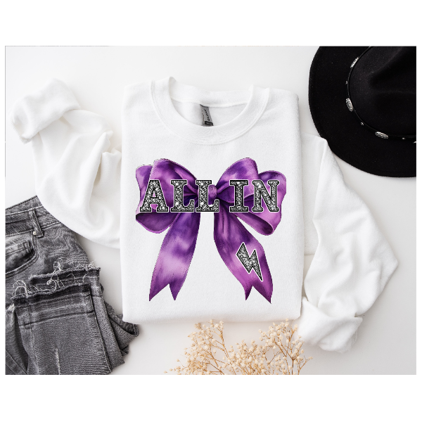 Coquette Jeweled Bow - ALL IN Crewneck