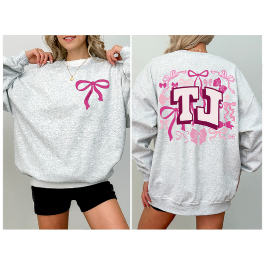 Pink Coquette Bows Crewneck - TJ Jaguars