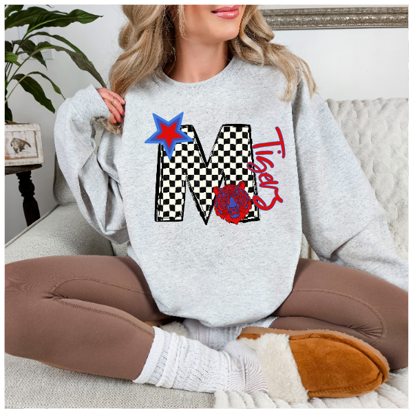 Black & White Checkered School Spirit - Moon Tshirt (Not Pictured)