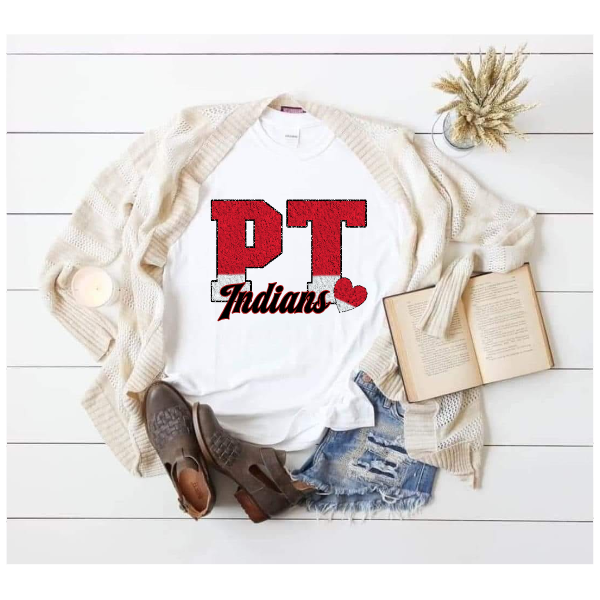 Printed School Spirit Varsity Letters - Peters Township Tshirt