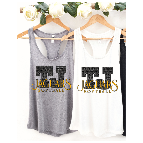 TJ Softball Coquette Letters - Next Level Tank Top