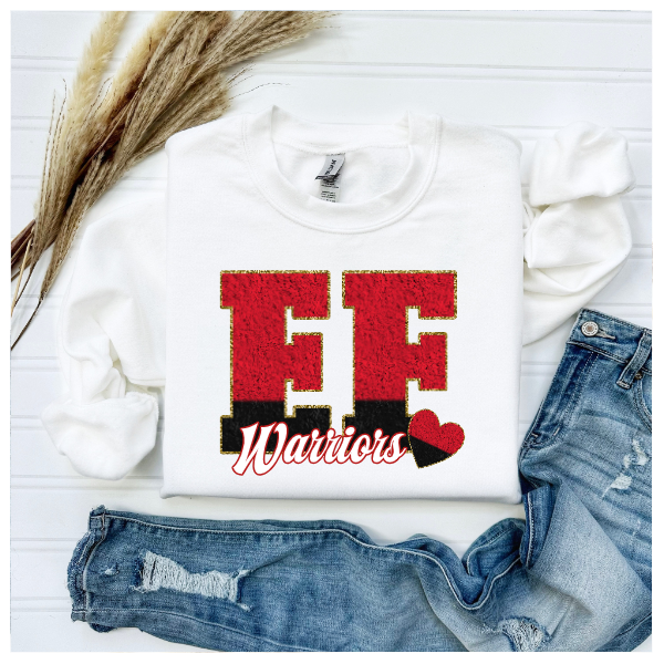 Printed School Spirit Varsity Letters - EF Crewneck