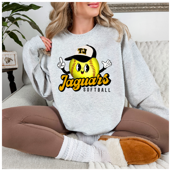 Softball Retro Dude - Jaguars Crewneck