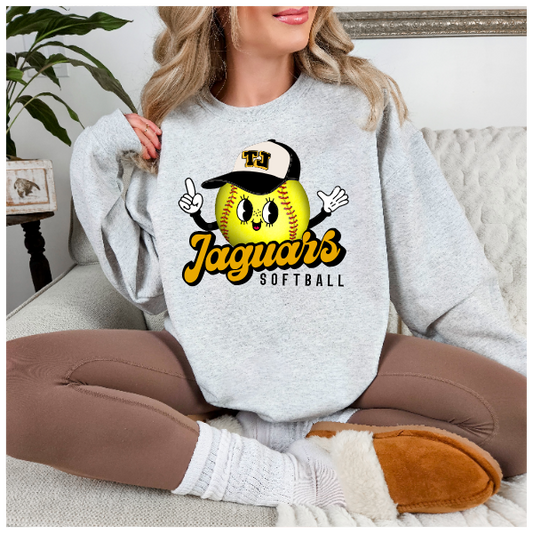 Softball Retro Dude - Jaguars Crewneck