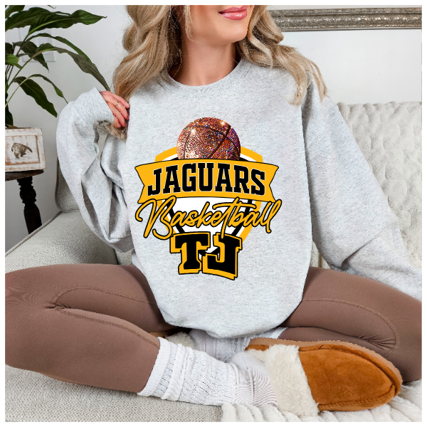 Tj Basketball Crest Crewneck - Sparkle Basketball