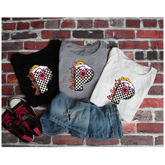 Black & White Checkered School Spirit - Montour Tshirt (Not Pictured)
