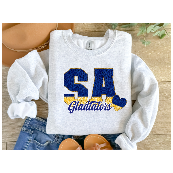 Printed School Spirit Varsity Letters - SA Crewneck