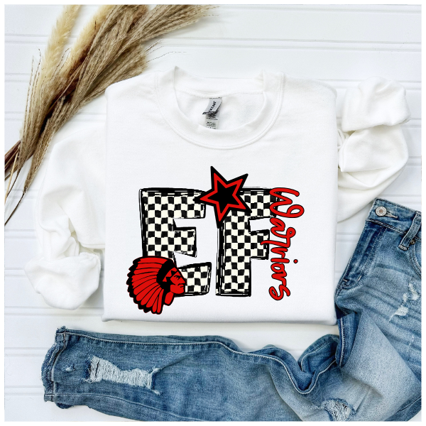 Black & White Checkered School Spirit - Mars Crewneck (Not Pictured)