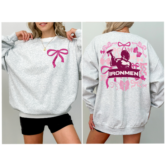 Pink Coquette Bows Crewneck - Steel Valley Ironmen