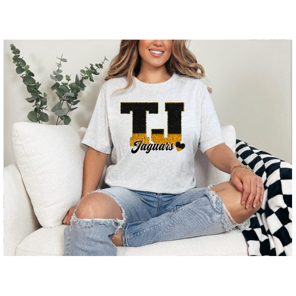 Printed School Spirit Varsity Letters - TJ Tshirt