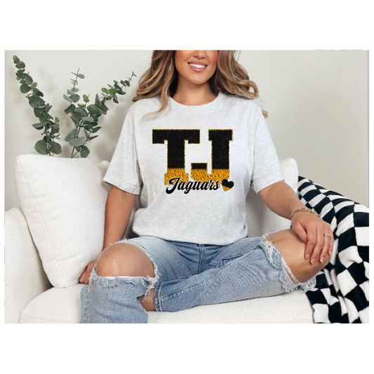 Printed School Spirit Varsity Letters - TJ Tshirt