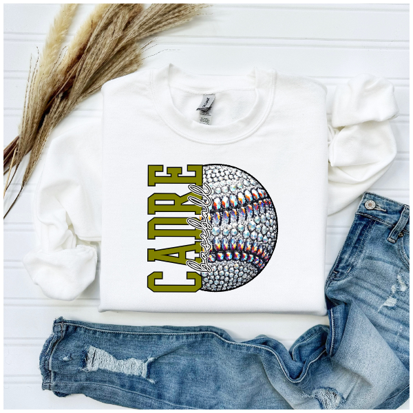 Baseball Glitter Sparkles - Cadre Crewneck