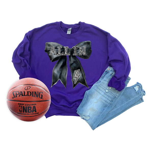 Coquette Jeweled Bow - ALL IN Crewneck