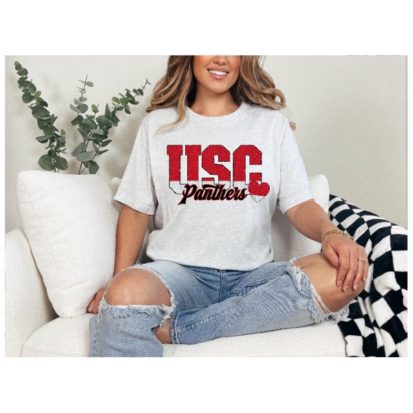 Printed School Spirit Varsity Letters - USC Tshirt