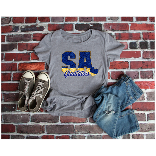 Printed School Spirit Varsity Letters - SA Tshirt