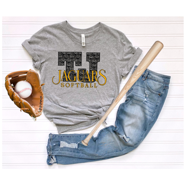 TJ Softball Coquette Letters Tshirt