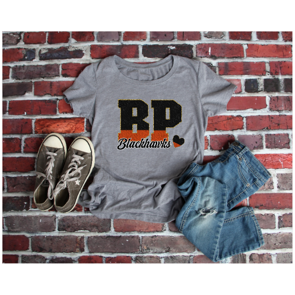 Printed School Spirit Varsity Letters - Bethel Park Tshirt