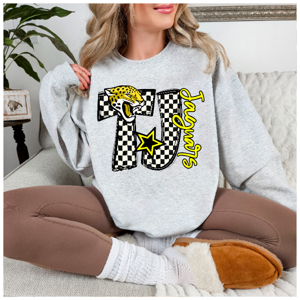 Black & White Checkered School Spirit - Mars Crewneck (Not Pictured)