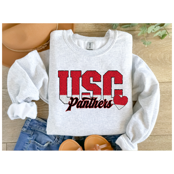 Printed School Spirit Varsity Letters - USC Crewneck