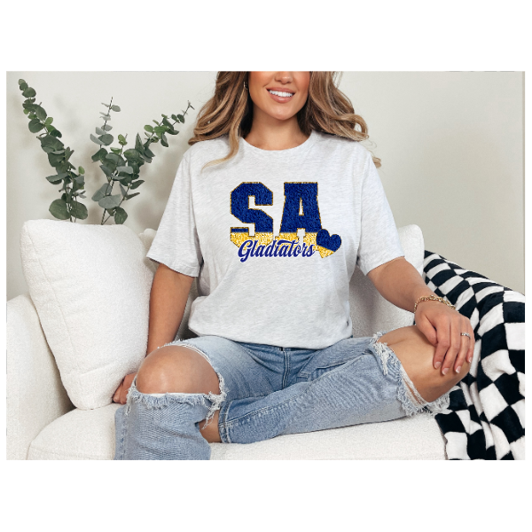 Printed School Spirit Varsity Letters - Moon Tshirt (Not Pictured)