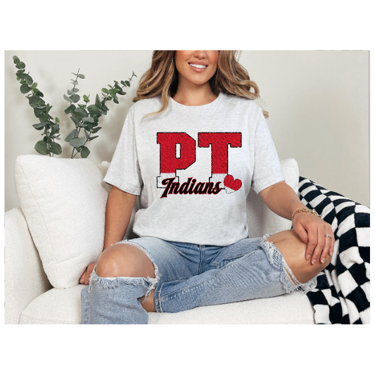 Printed School Spirit Varsity Letters - Peters Township Tshirt