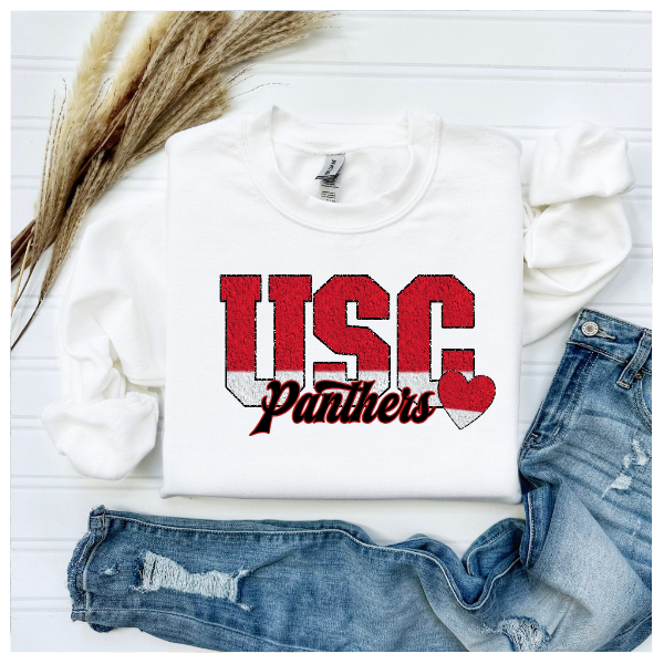 Printed School Spirit Varsity Letters - USC Crewneck