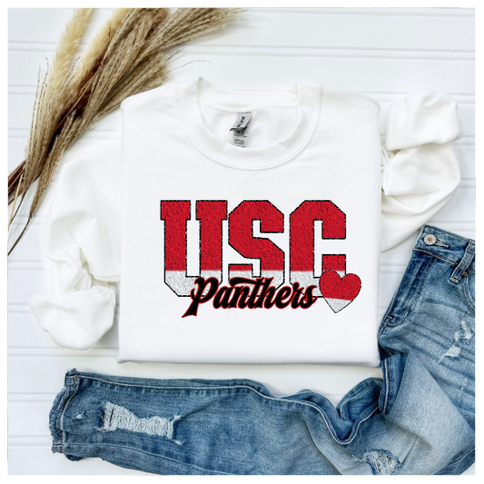 Printed School Spirit Varsity Letters - USC Crewneck
