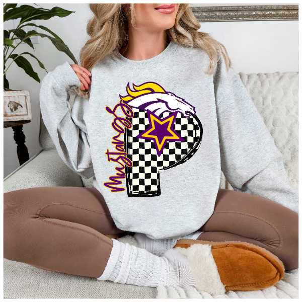 Black & White Checkered School Spirit - Mars Crewneck (Not Pictured)