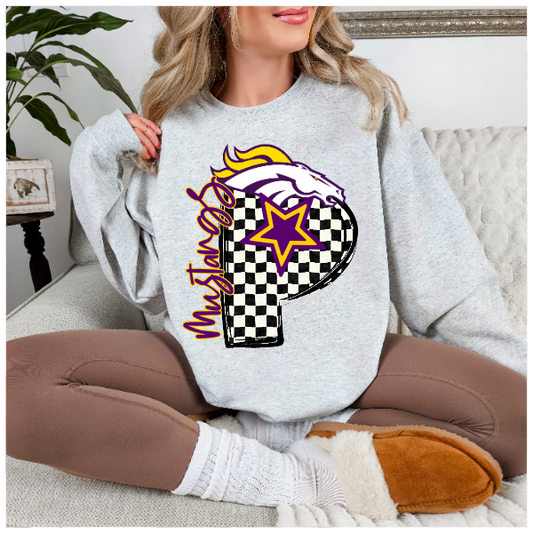 Black & White Checkered School Spirit - Montour Crewneck (Not Pictured)