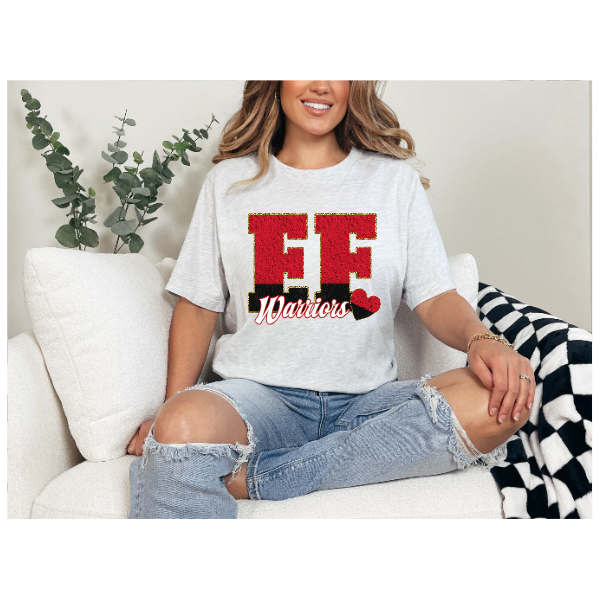 Printed School Spirit Varsity Letters - EF Tshirt
