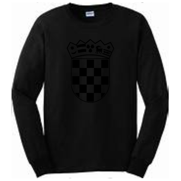 Croatian Black on Black - Long Sleeve Tshirt
