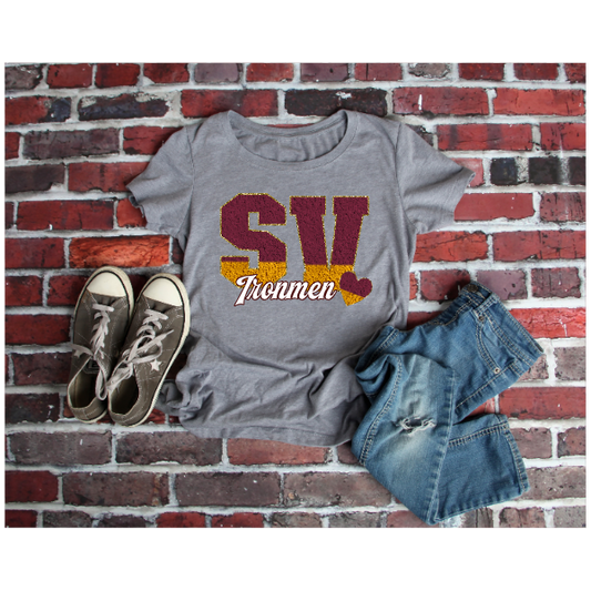 Printed School Spirit Varsity Letters - Steel Valley Tshirt