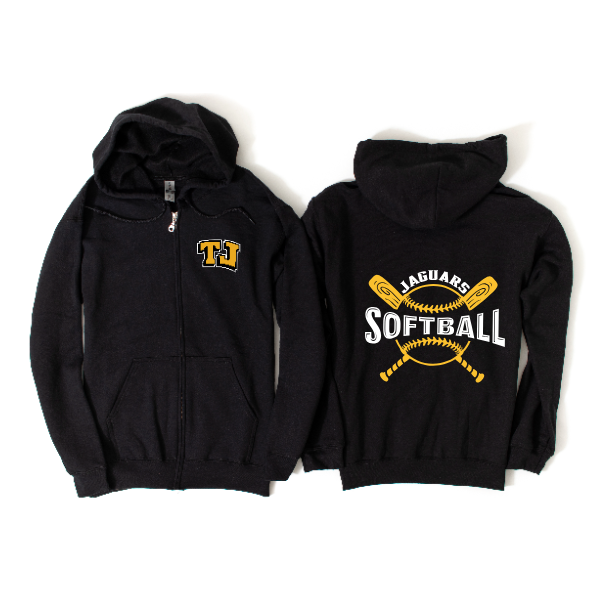 Softball Jaguars Zip Up Hoodie