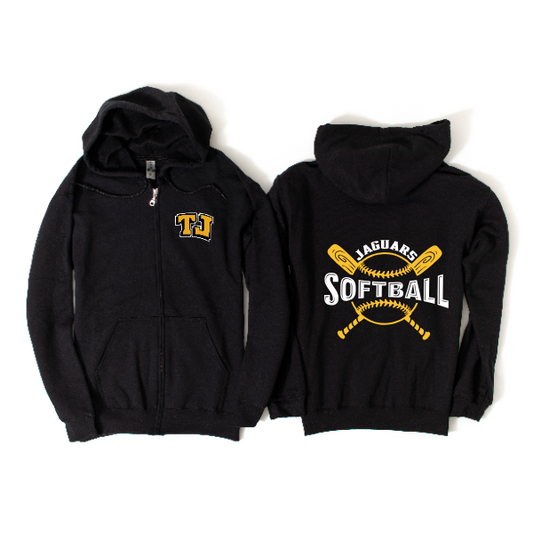 Softball Jaguars Zip Up Hoodie