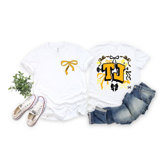 Black & Yellow Coquette Bows Tshirt - TJ Jaguars