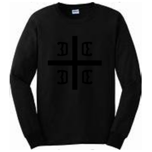 Serbian Black on Black - Long Sleeve Tshirt