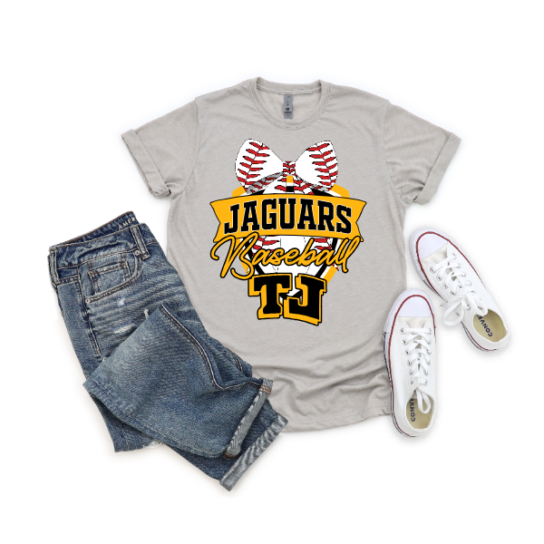 TJ Baseball Crest Tshirt - Baseball Bow