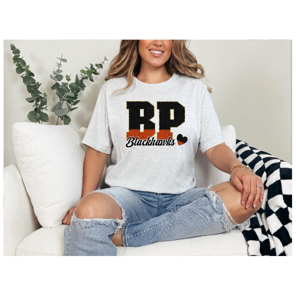 Printed School Spirit Varsity Letters - Bethel Park Tshirt