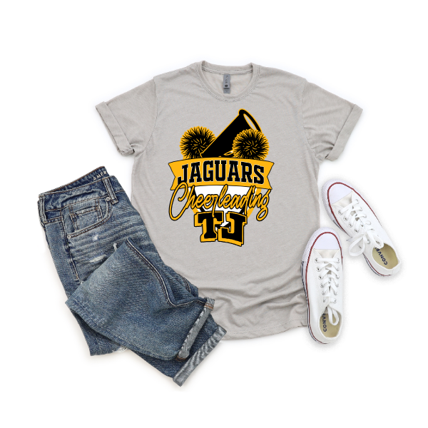 TJ Cheerleading Crest Tshirt - Megaphone & Poms