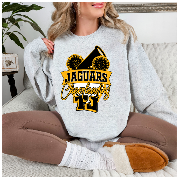 TJ Cheerleading Crest Crewneck - Megaphone & Poms