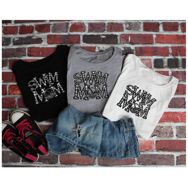 Swim Mom Rhinestone Tshirt