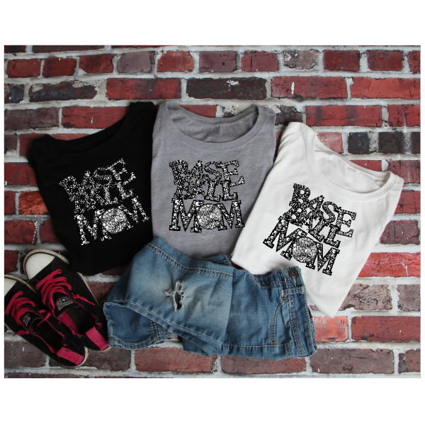 Baseball Mom Rhinestone Tshirt
