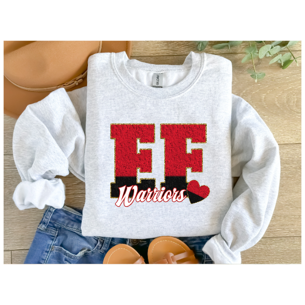 Printed School Spirit Varsity Letters - Moon Crewneck (Not Pictured)