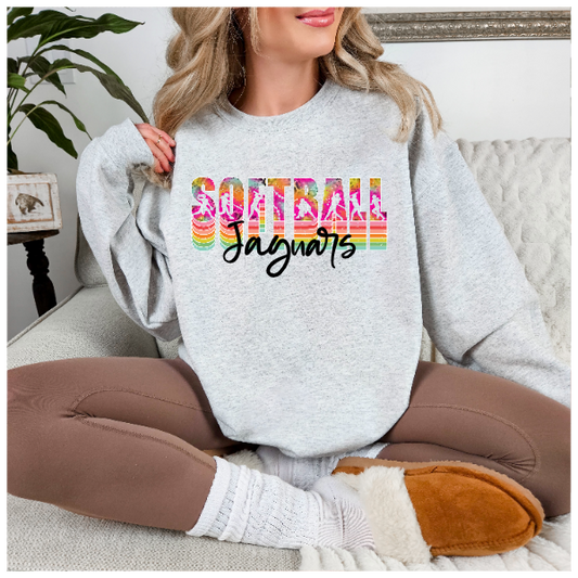 Softball Rainbow - Jaguars Crewneck