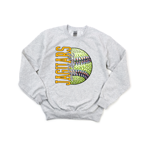 Softball Glitter Sparkles - Jaguars Crewneck